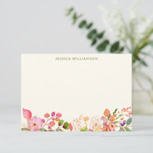 Tarjeta De Agradecimiento Colorida acuarela Personalizado floral Baby Shower
