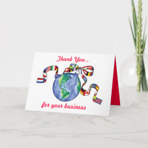 Tarjeta De Agradecimiento Coloridas gracias a los Navidades Flags Business