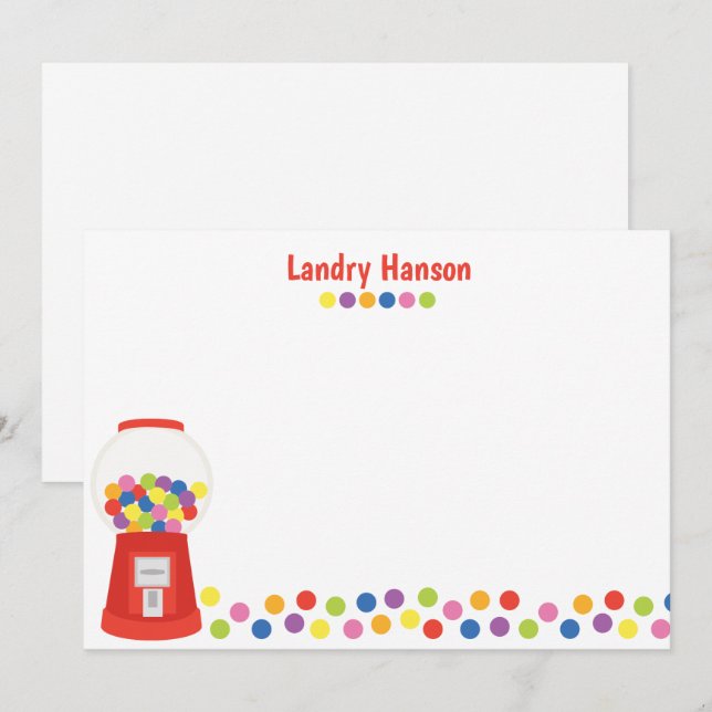 Tarjeta De Agradecimiento Coloridas Gumballs Personalizadas Stationery (Anverso / Reverso)