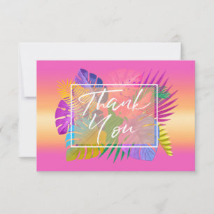 Tarjeta De Agradecimiento Coloridas hojas tropicales ID575