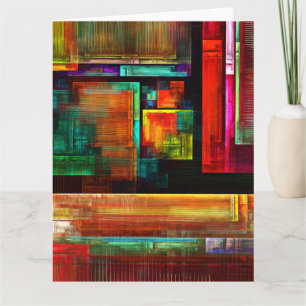 Tarjeta De Agradecimiento Coloridas plazas Patrón de arte abstracto moderno