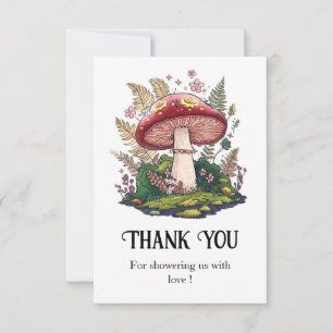Tarjeta De Agradecimiento Colorido Baby Shower de setas de Woodland