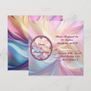 Tarjeta De Agradecimiento Colorido Borde Elegante Seda Pastel Personalizar