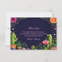 Tarjeta De Agradecimiento Colorido Botánico Desierto Mexicano