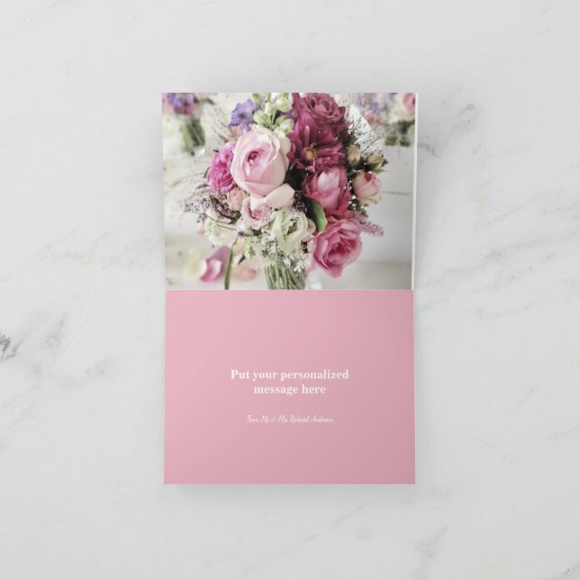 Tarjeta De Agradecimiento Colorido Bouquet de flores (Interior)