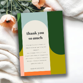 Tarjeta De Agradecimiento Colorido Divertido Retro Arco Cumpleaños De Cualqu