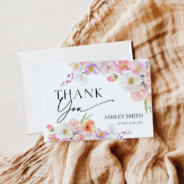 Tarjeta De Agradecimiento Colorido Floral Plano