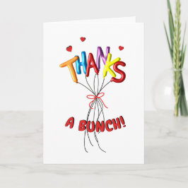 Tarjeta De Agradecimiento Colorido "Gracias" Un Montón Escrito con Globos