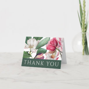 Tarjeta De Agradecimiento Colorido Jardín Botánico Magnolias Gracias