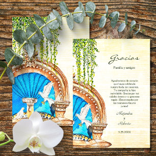 Tarjeta De Agradecimiento Colorido Pueblo Antiguo Mexicano Aquarela