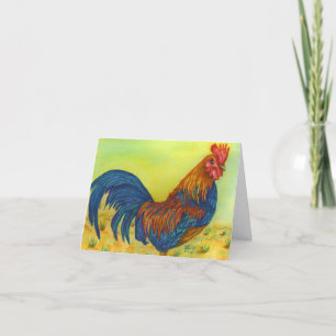 Tarjeta De Agradecimiento Colorido Rooster Gracias
