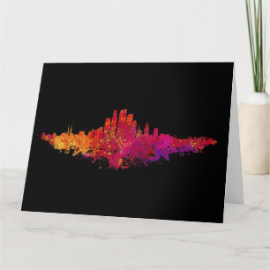 Tarjeta De Agradecimiento Colorido Skyline de La ciudad de Los Ángeles