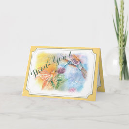 TARJETA DE AGRADECIMIENTO COLORIDOS HUMMINGBIRDS GRACIAS