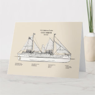 Tarjeta De Agradecimiento Columbina de la oferta del faro USCG - SBD