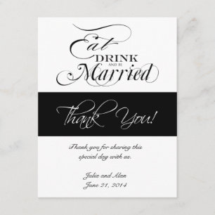 Tarjeta De Agradecimiento Coma, beba, y esté casado le agradecen las