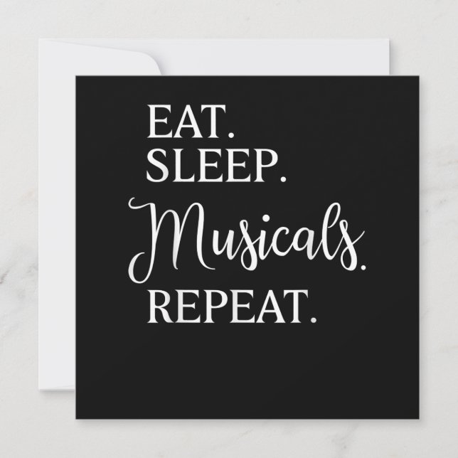 Tarjeta De Agradecimiento Coman musicales dormidos repiten actor de Broadway (Anverso)
