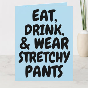 TARJETA DE AGRADECIMIENTO COME BEBIDAS VESTIDAS DE ESTRETCHY PANTALONES AMIG