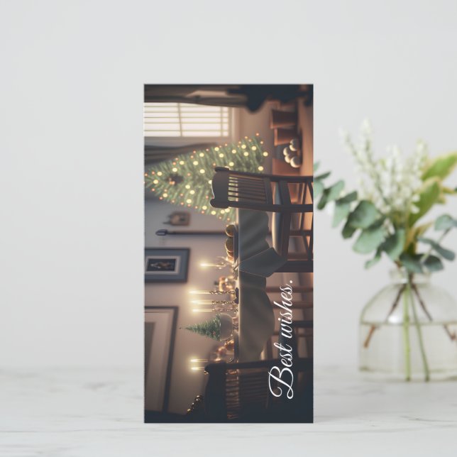 Tarjeta De Agradecimiento Comedor de navidades (Anverso de pie)