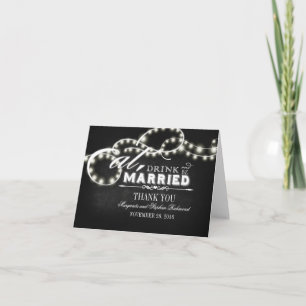 Tarjeta De Agradecimiento comer, beber y estar casado luces de cadena gracia