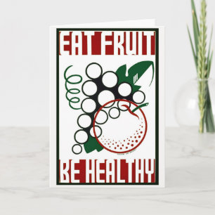 Tarjeta De Agradecimiento Comer fruta - Ser saludable - Poster de WPA - Prom