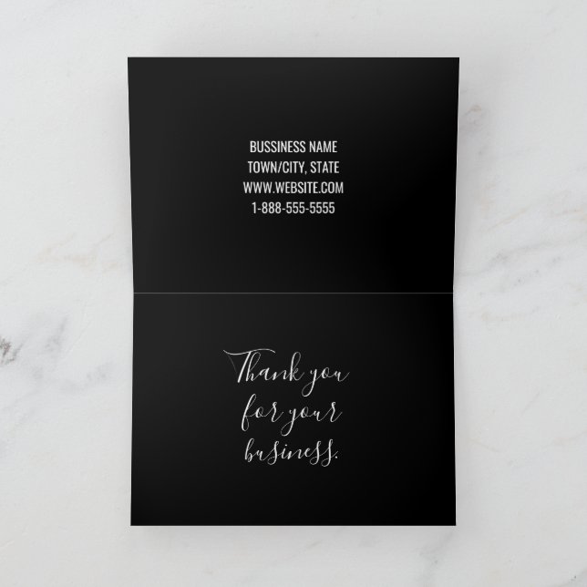 Tarjeta de agradecimiento comercial personalizada  (Interior)