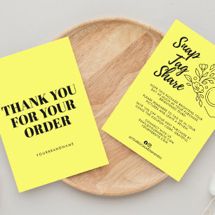 Tarjeta de agradecimiento comercial Yellow Snap Ta