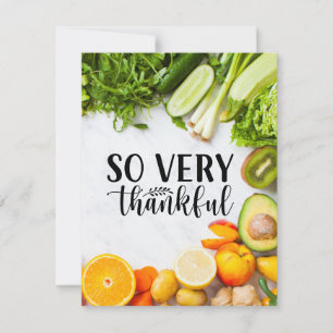 Tarjeta De Agradecimiento Comestibles de frutas Vegetales Taller temática Gr