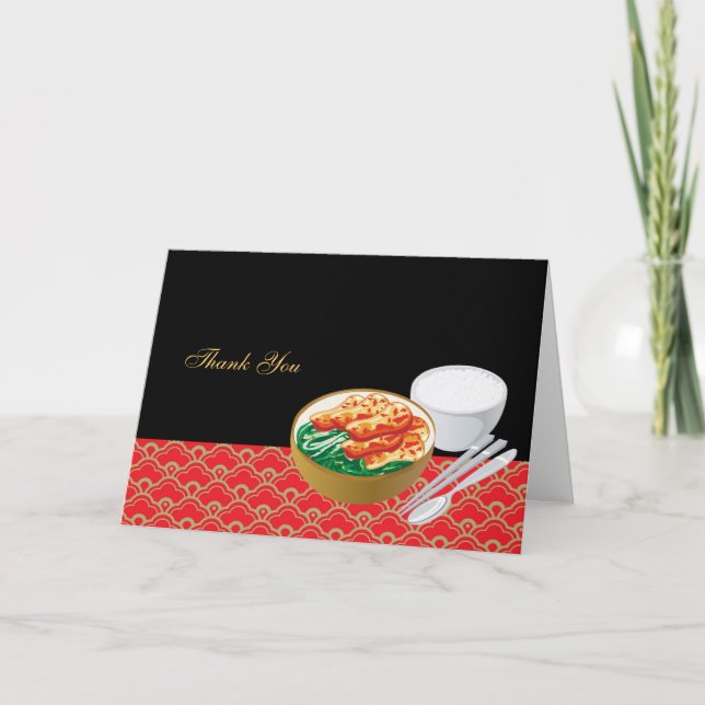 Tarjeta De Agradecimiento Comida china gracias (Anverso)