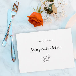 Tarjeta De Agradecimiento Comida de proveedor de boda Caterer