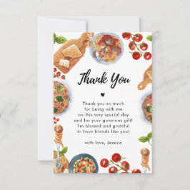 Tarjeta De Agradecimiento Comida italiana Little Meatball Baby Shower Gracia