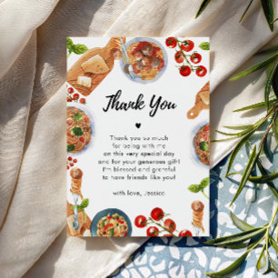 Tarjeta De Agradecimiento Comida italiana Little Meatball Baby Shower Gracia