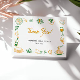 Tarjeta De Agradecimiento Comida Italiana Rústica “That’s Amore” Despedida d