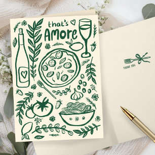 Tarjeta De Agradecimiento Comida Italiana That's Amore DUCHA Personalizada d