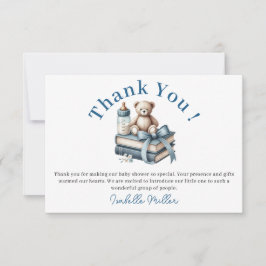 Tarjeta De Agradecimiento Comienza el nuevo capítulo de Baby Shower de Blue