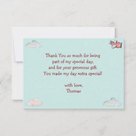 Tarjeta De Agradecimiento Cómo el tiempo vuela el niño del avión retro