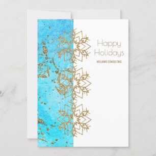 Tarjeta De Agradecimiento Compañía de Navidad Cheer Gold y acuarela
