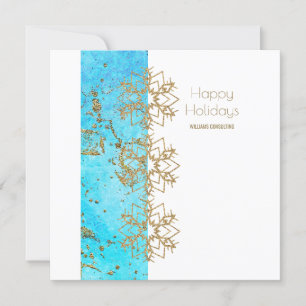 Tarjeta De Agradecimiento Compañía de Navidad Cheer Gold y acuarela