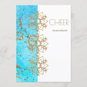Tarjeta De Agradecimiento Compañía de Navidad Cheer Gold y acuarela