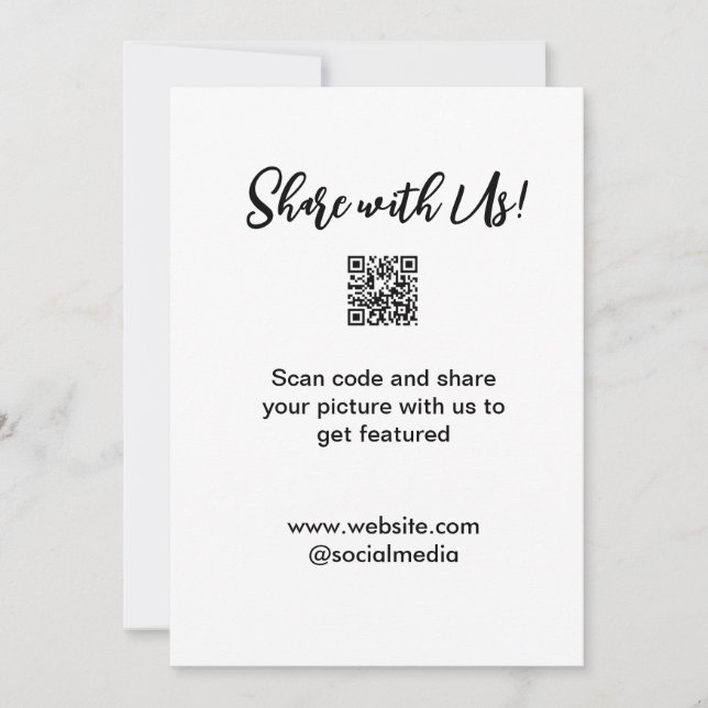 Tarjeta De Agradecimiento Comparte tu análisis de imagen código QR añadir co (Anverso)