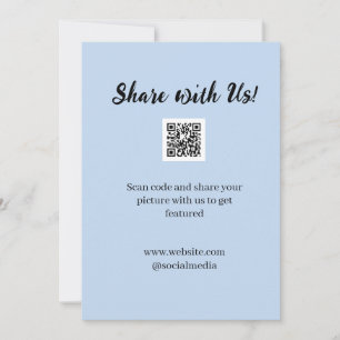 Tarjeta De Agradecimiento Comparte tu imagen escanea código QR añade sitio w