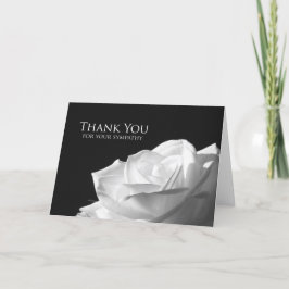 Tarjeta De Agradecimiento Compasión en blanco - Rosa Blanca