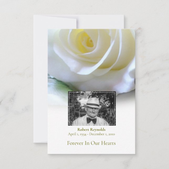 Tarjeta De Agradecimiento Compasión Feroe White Rose Foto Gracias (Anverso)