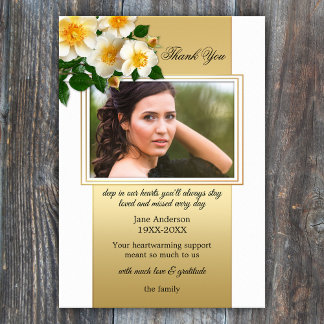 Tarjeta De Agradecimiento Compasión Foto de Funeral Gracias Cartas