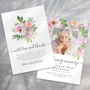 Tarjeta De Agradecimiento Compasión fotográfica Funeral floral