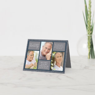 Tarjeta De Agradecimiento Compasión funeraria del Collage de fotos masculino