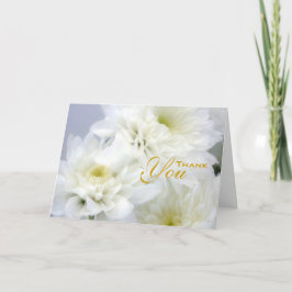 Tarjeta De Agradecimiento Compasión funeraria Floral Blanca Gracias