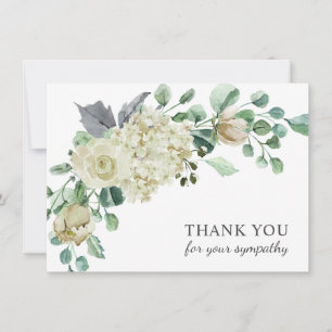 Tarjeta De Agradecimiento Compasión funeraria Gracias Floral de color de agu
