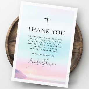 Tarjeta De Agradecimiento Compasión funeraria por el amanecer en tonos paste