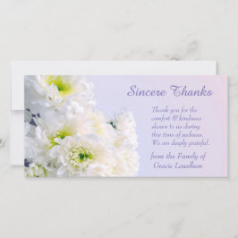Tarjeta De Agradecimiento Compasión por el Bouquet Floral Blanco Gracias