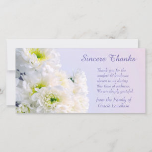 Tarjeta De Agradecimiento Compasión por el Bouquet Floral Blanco Gracias
